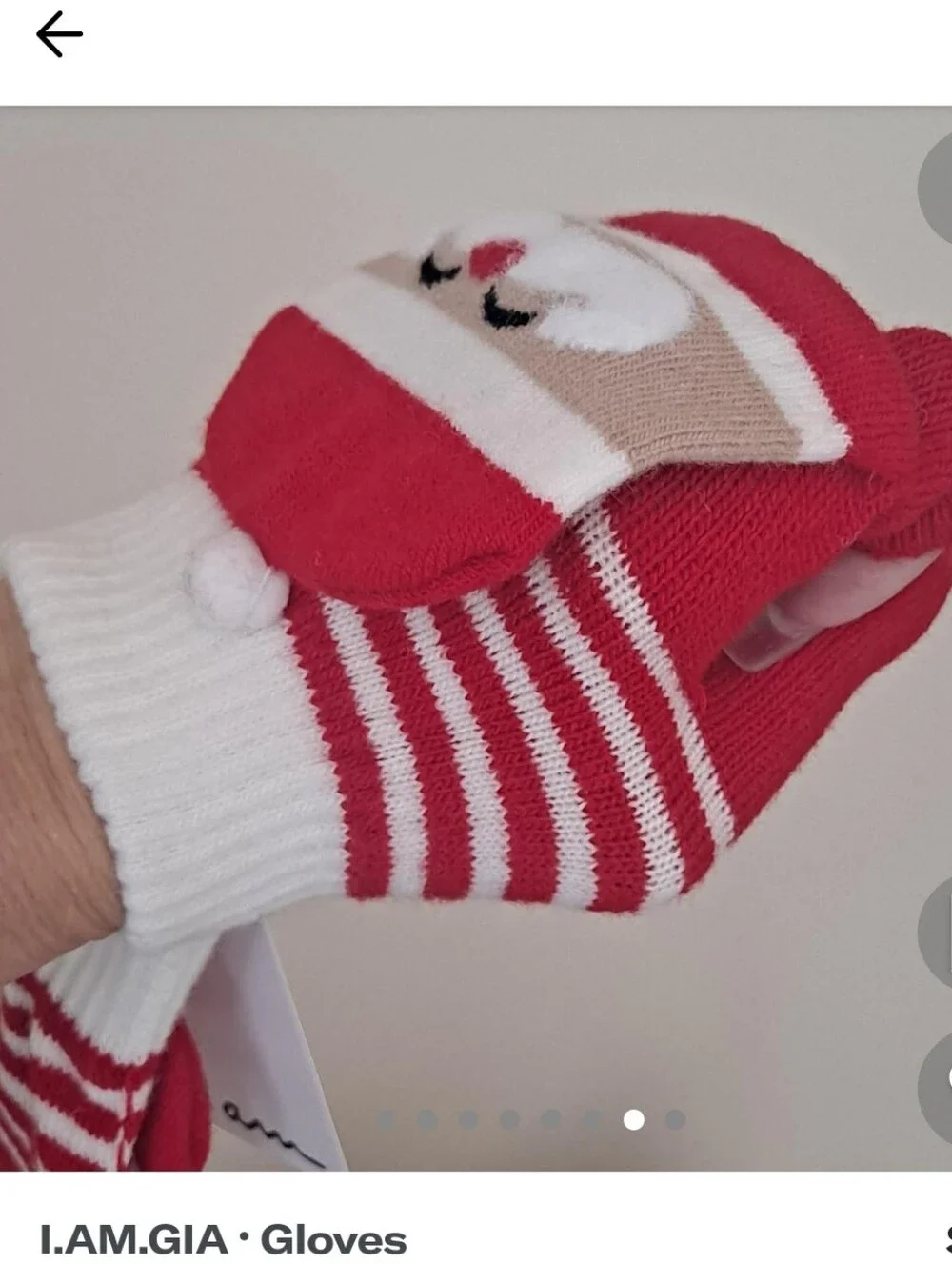 I AM Fingerless Santa Gloves Christmas Gloves Red White Striped Brand New